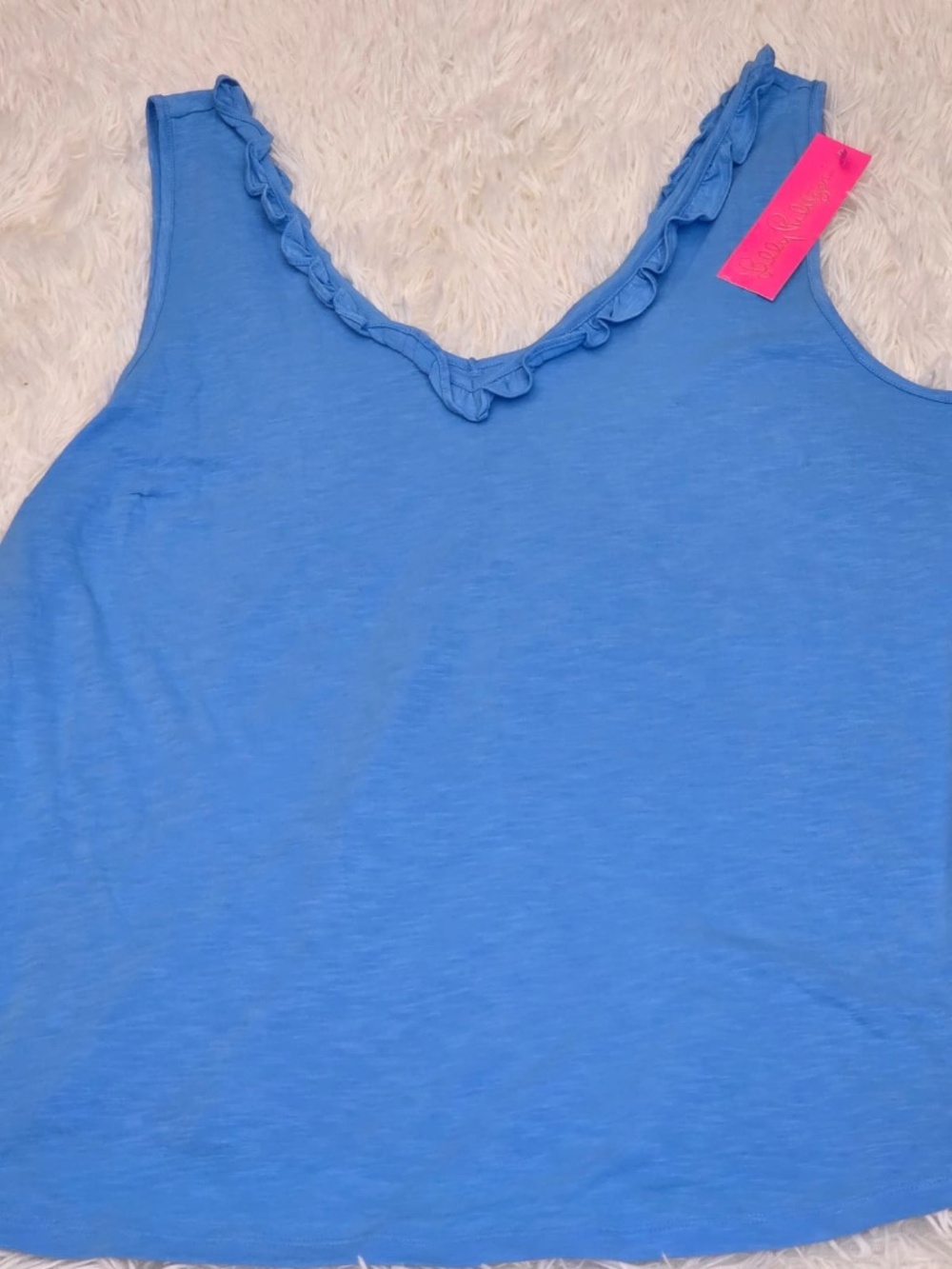 NWT Lilly Pulitzer Gigi Ruffle Top (Lunar Blue)